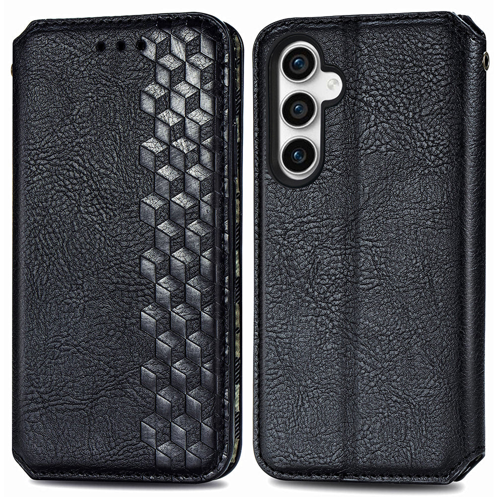 For Samsung Galaxy S23 FE Imprinted Rhombus Pattern Wallet Phone Cover PU Leather Stand Case For Samsung Galaxy S23 FE Imprinted Rhombus Pattern Wallet Phone Cover PU Leather Stand Case